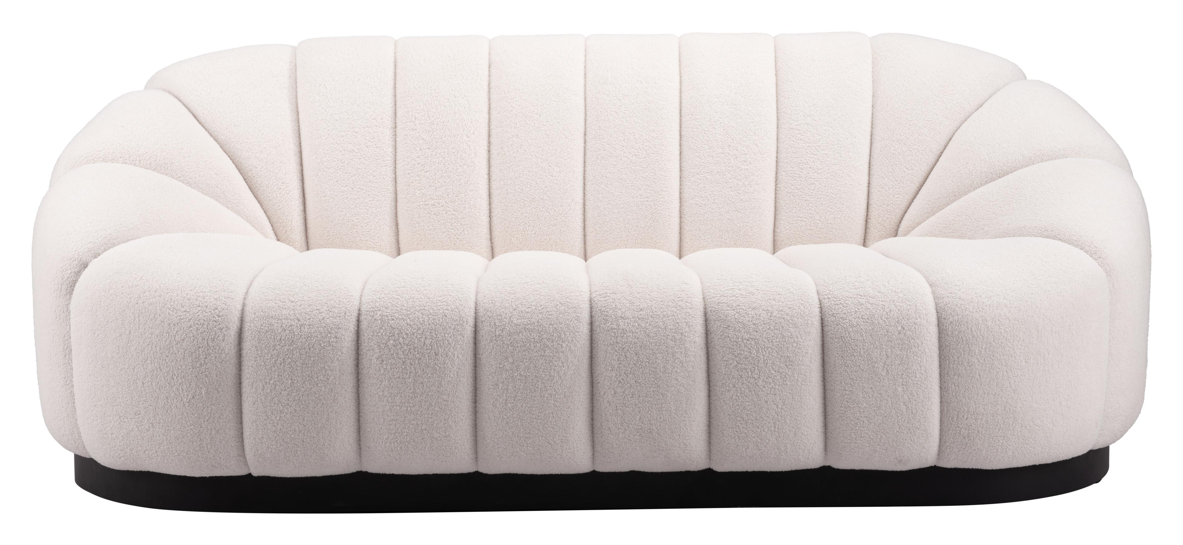 Zuo Modern Bhutan Sofa in Cream/Light Gray