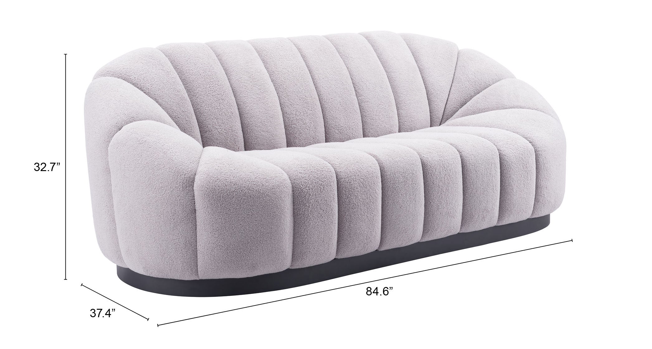 Zuo Modern Bhutan Sofa in Cream/Light Gray