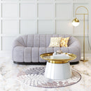 Zuo Modern Bhutan Sofa in Cream/Light Gray