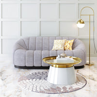 Zuo Modern Bhutan Sofa in Cream/Light Gray