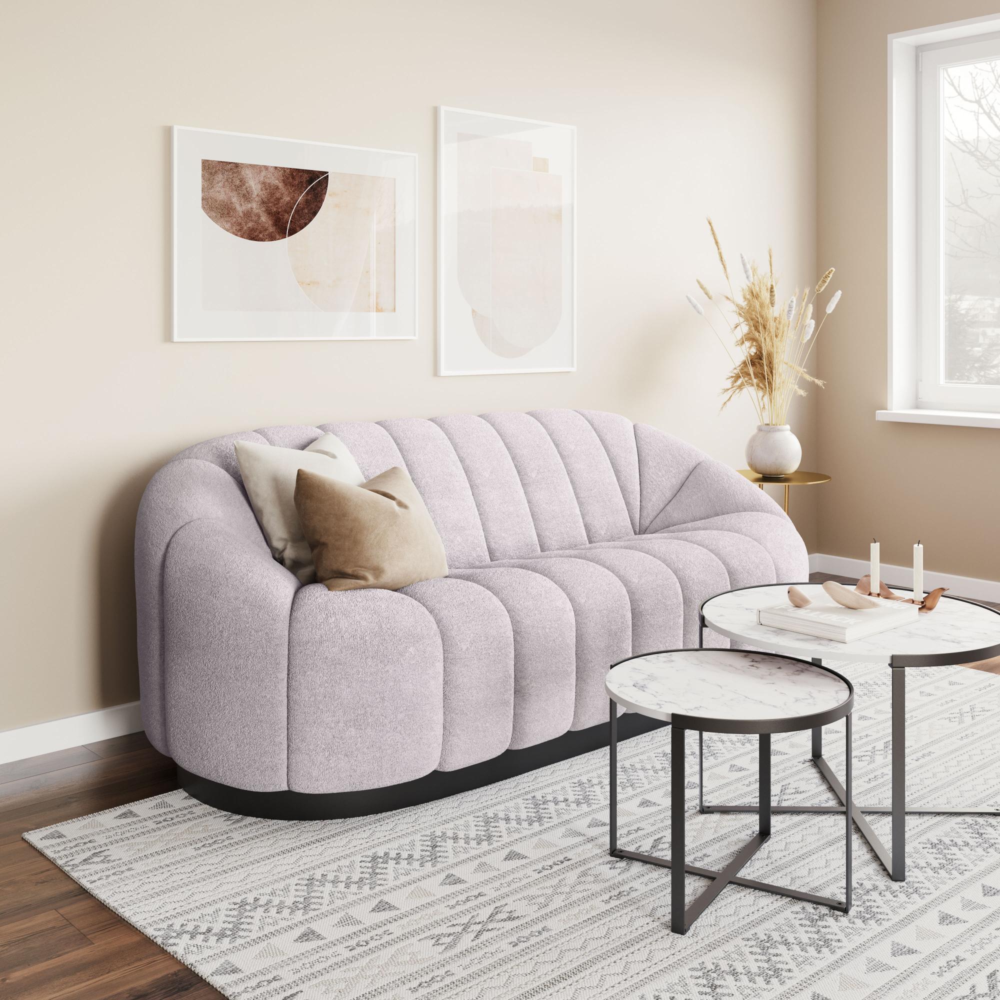 Zuo Modern Bhutan Sofa in Cream/Light Gray