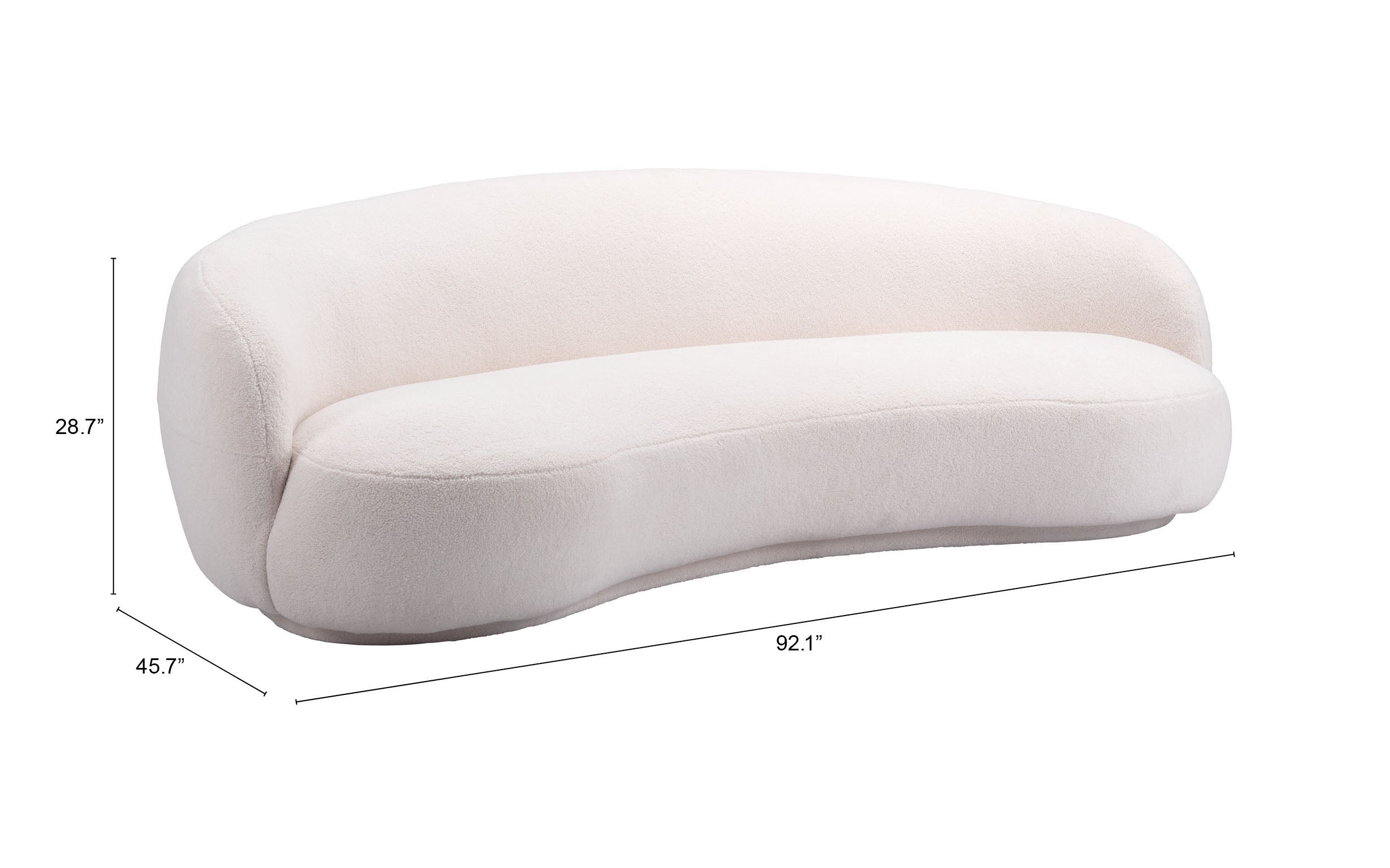 Zuo Modern Tibet Sofa in Cream/Olive Green