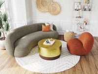 Zuo Modern Tibet Sofa in Cream/Olive Green