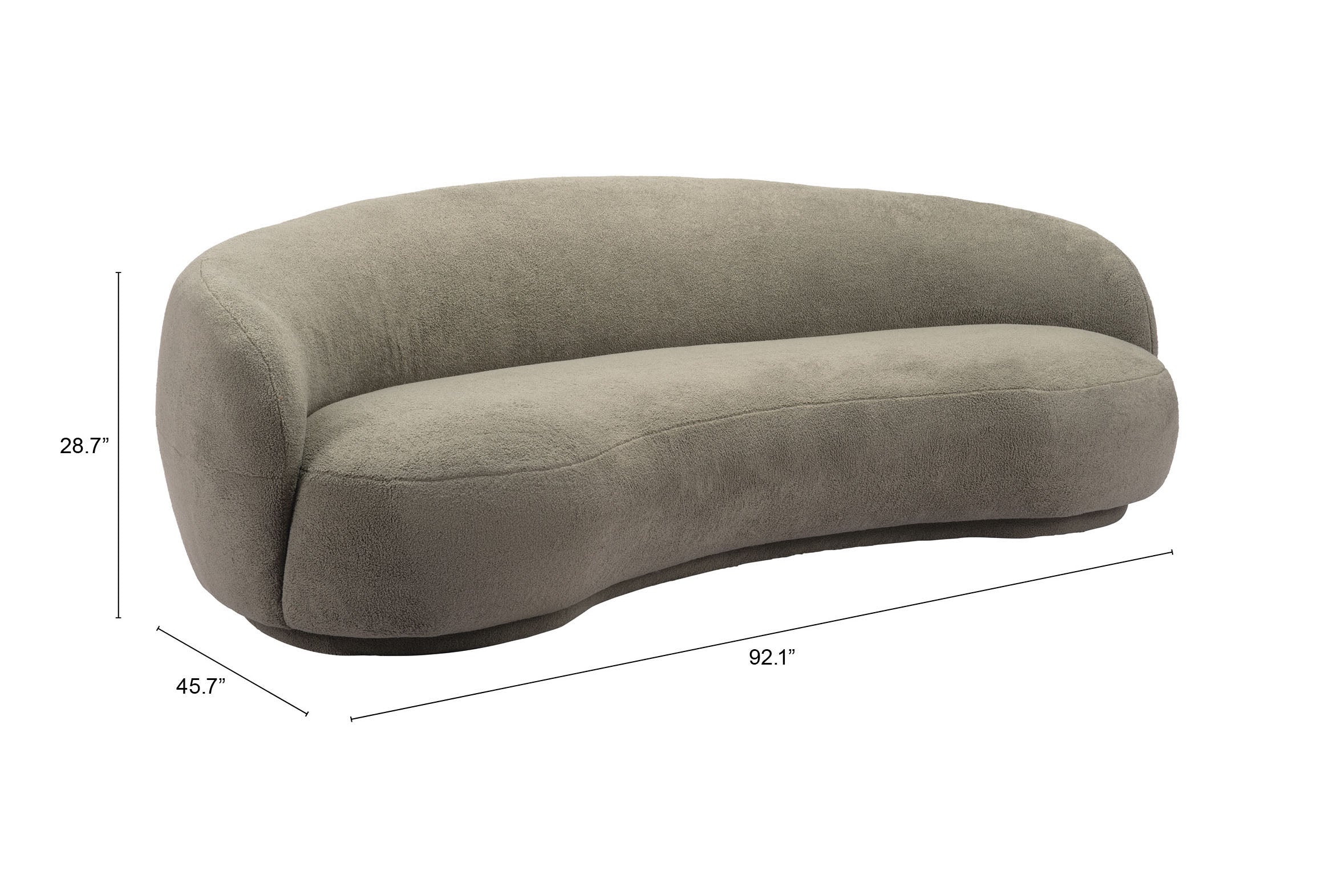 Zuo Modern Tibet Sofa in Cream/Olive Green