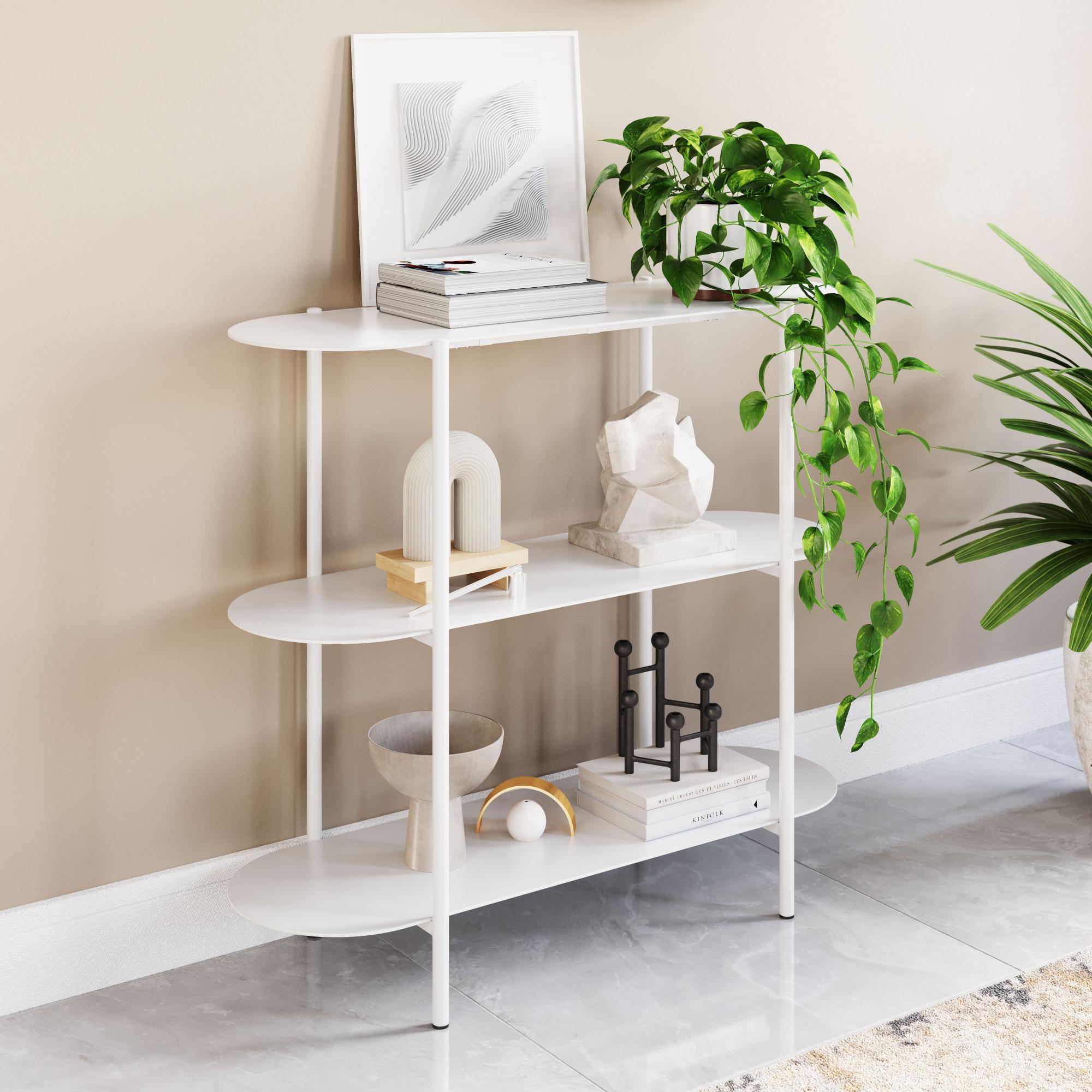 Zuo Modern Tre Console Table in Blue/White