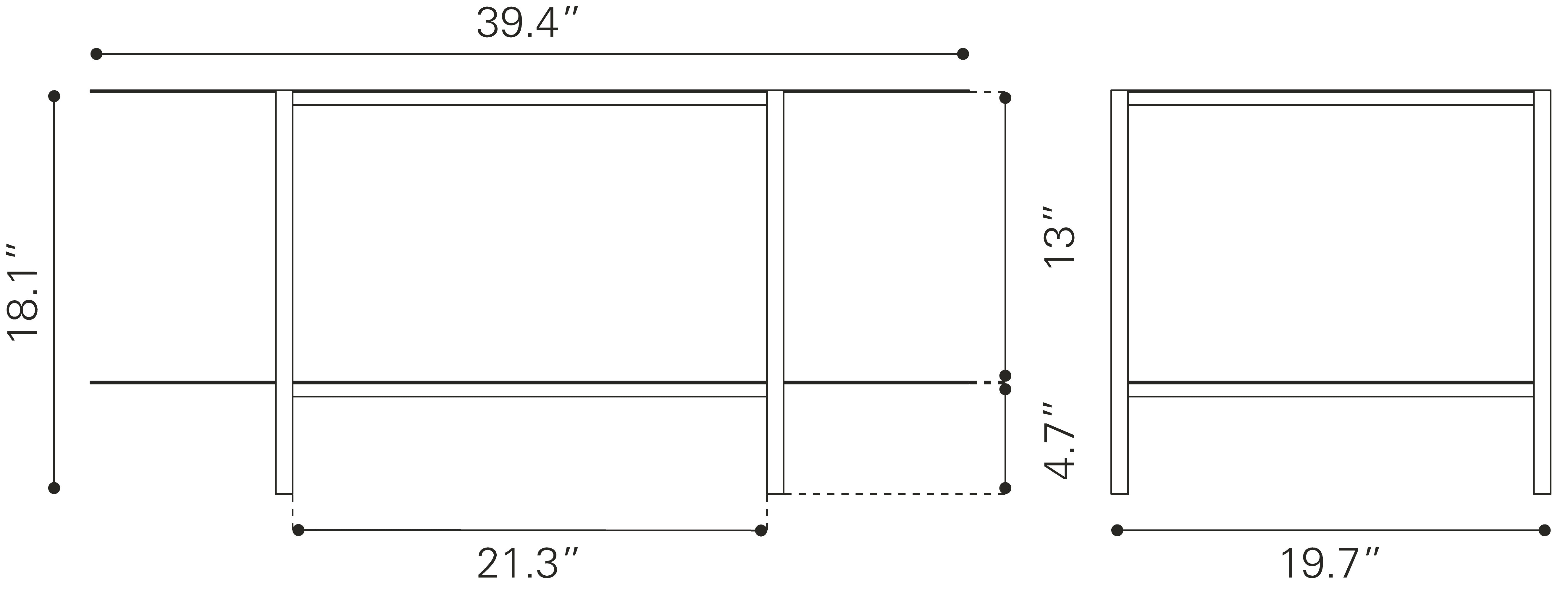 Zuo Modern Pullman Coffee Table in Black/White