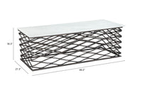 Zuo Modern Duchess Coffee Table White and Antique Bronze