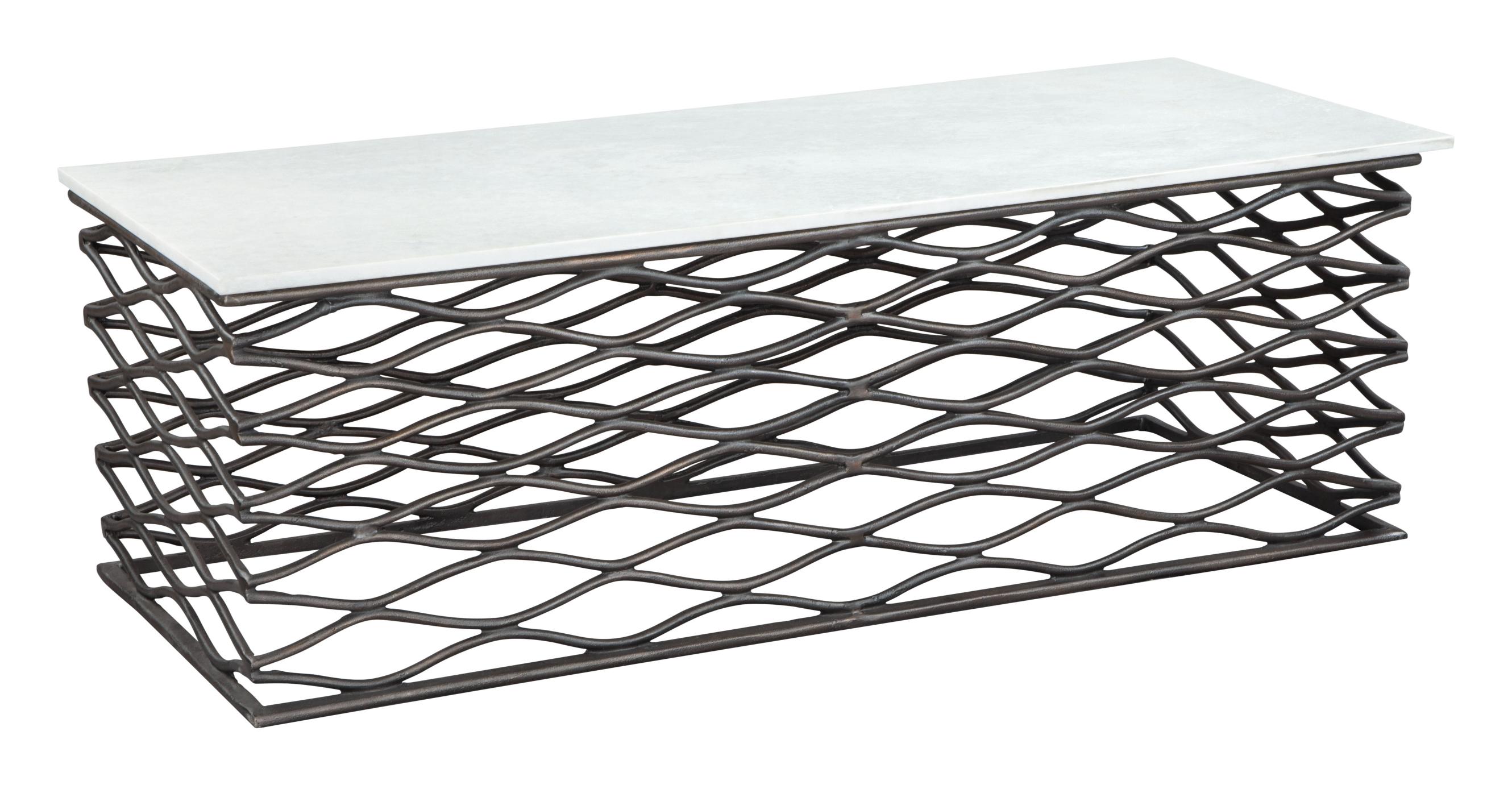 Zuo Modern Duchess Coffee Table White and Antique Bronze