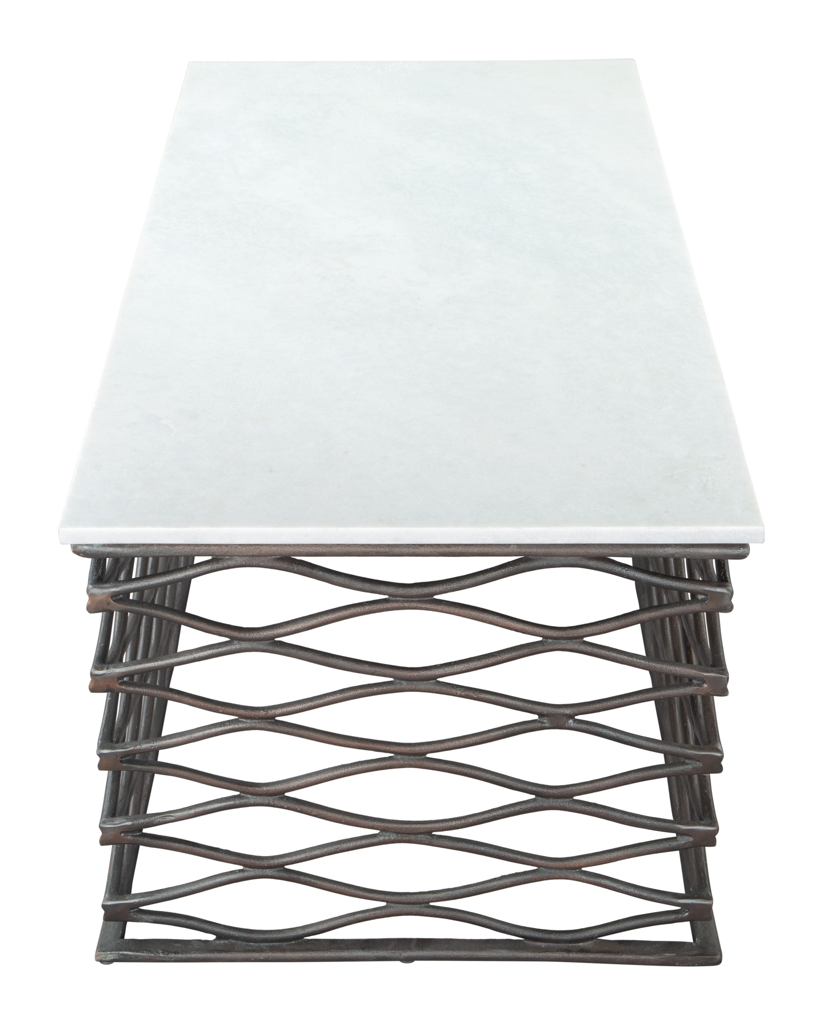 Zuo Modern Duchess Coffee Table White and Antique Bronze