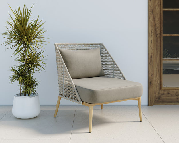 Sunpan Andria Lounge Chair - Palazzo Taupe / Arashi Black