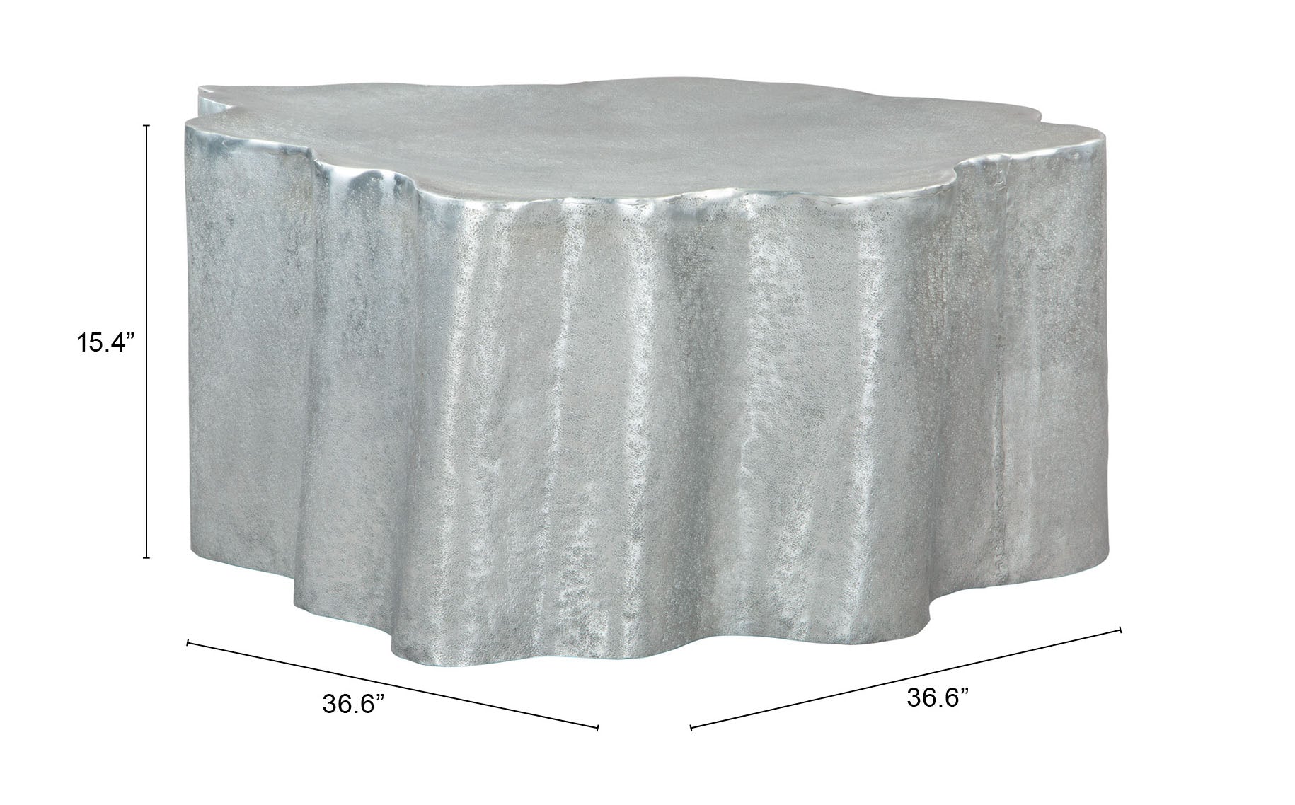 Zuo Modern Kortha Coffee Table Antique Silver
