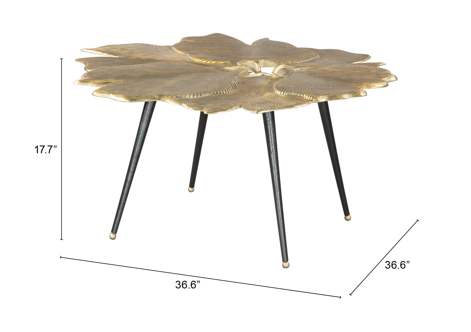 Zuo Modern Gingko Coffee Table Antique Brass