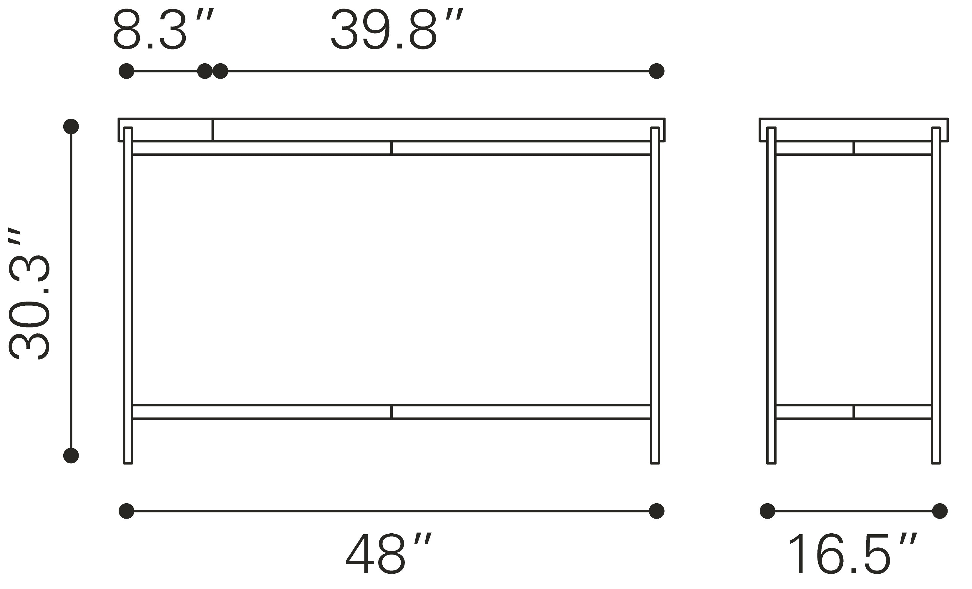 Zuo Modern Saber Console Table in Multicolor