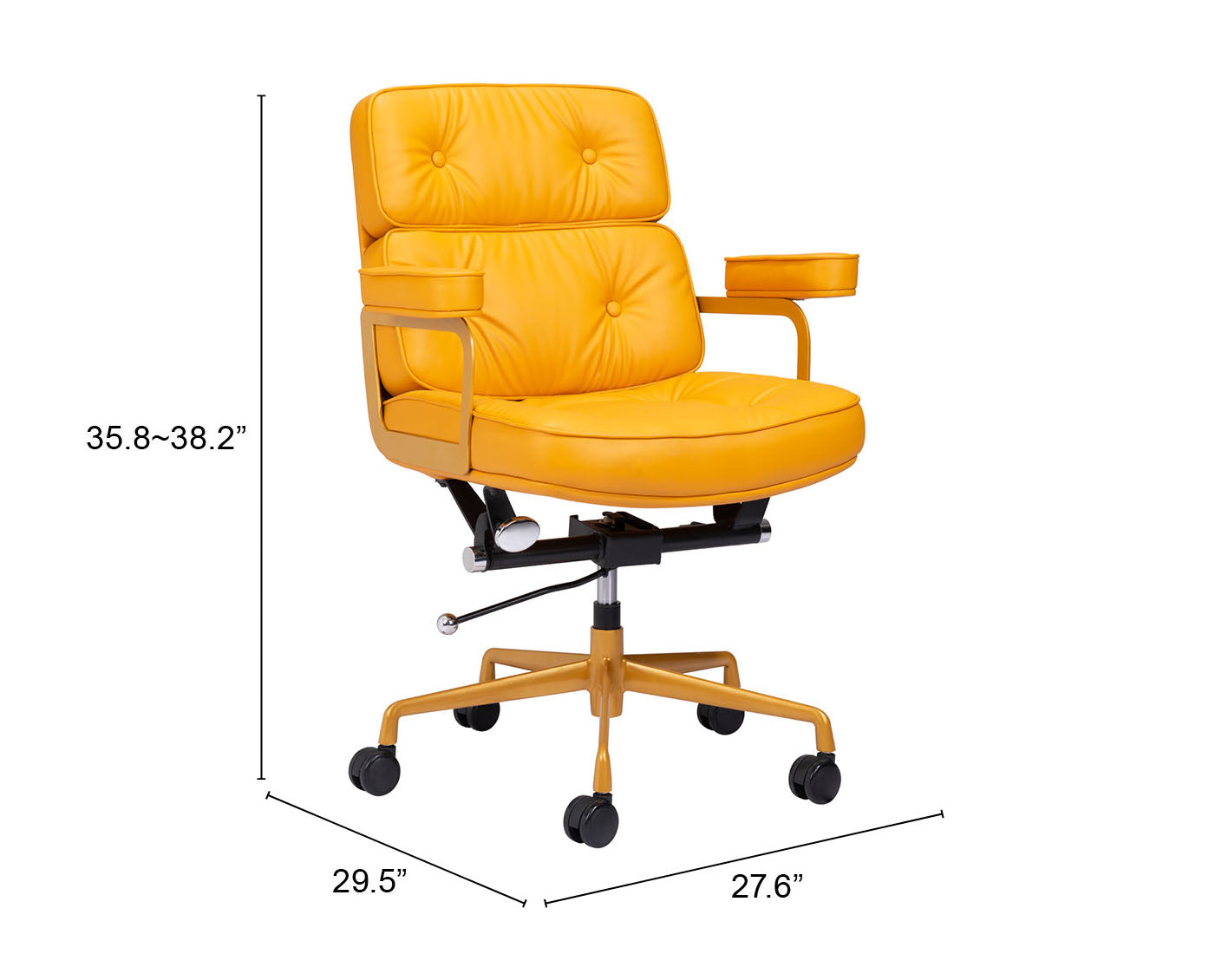 Zuo Modern Smiths Office Chair Yellow
