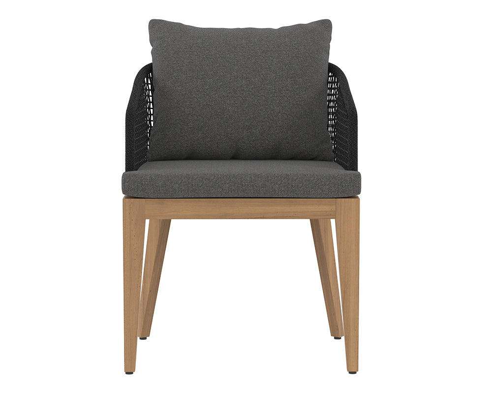 Sunpan Capri Dining Armchair in Natural / Smoke Grey / Drift Brown