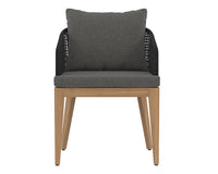 Sunpan Capri Dining Armchair in Natural / Smoke Grey / Drift Brown