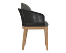 Sunpan Capri Dining Armchair in Natural / Smoke Grey / Drift Brown
