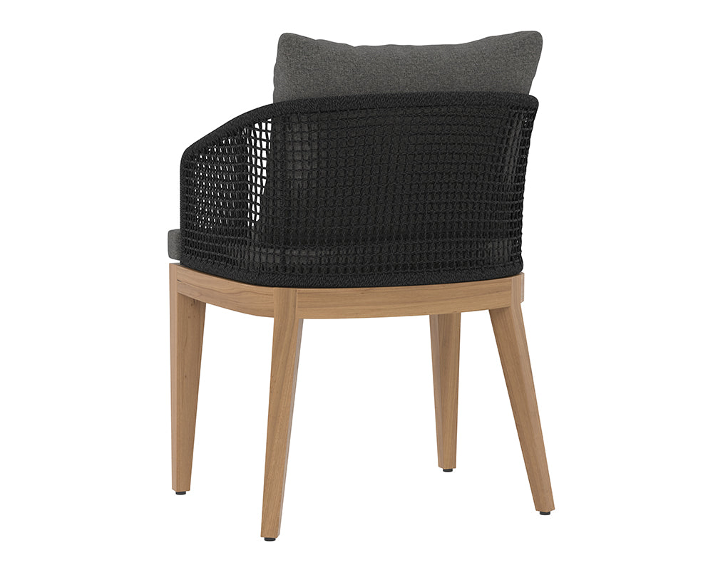 Sunpan Capri Dining Armchair in Natural / Smoke Grey / Drift Brown