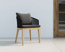 Sunpan Capri Dining Armchair in Natural / Smoke Grey / Drift Brown