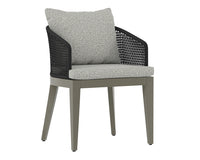 Sunpan Capri Dining Armchair in Natural / Smoke Grey / Drift Brown