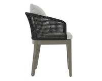 Sunpan Capri Dining Armchair in Natural / Smoke Grey / Drift Brown