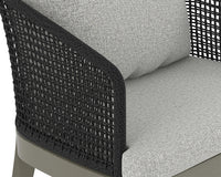 Sunpan Capri Dining Armchair in Natural / Smoke Grey / Drift Brown