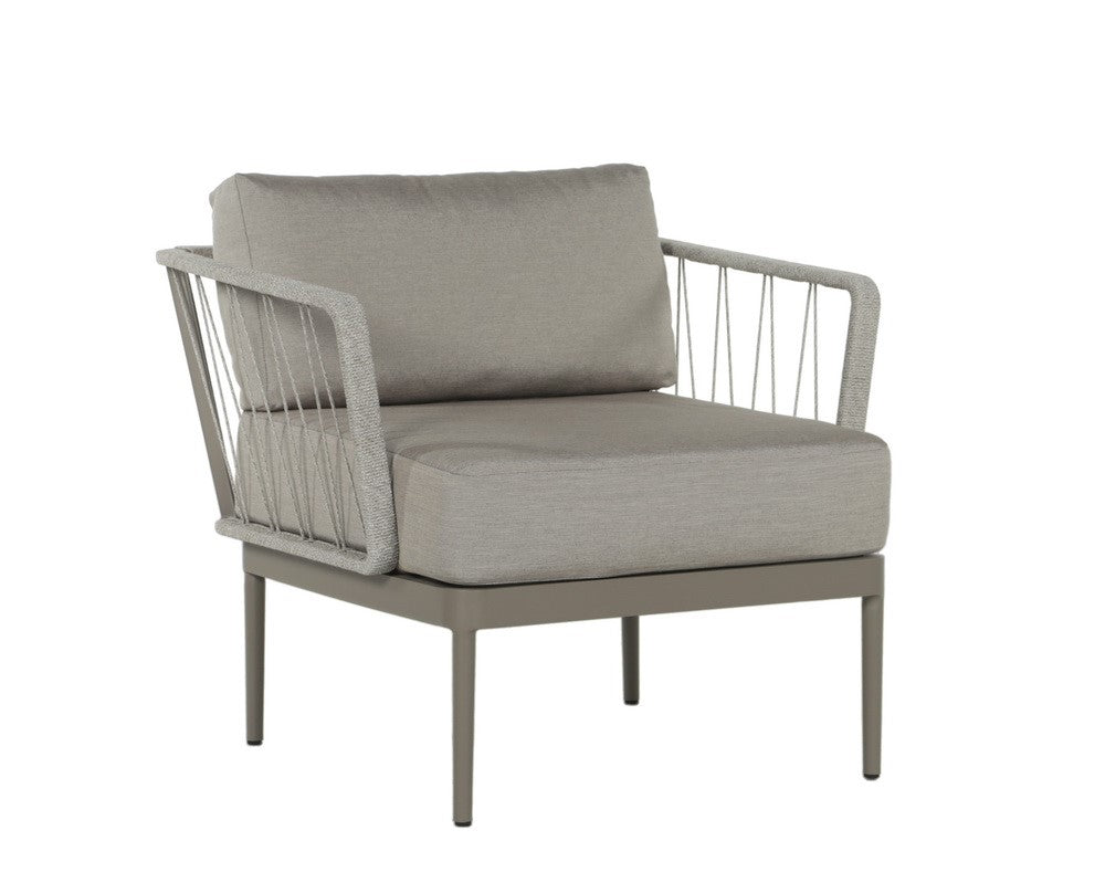 Sunpan Catania Armchair In Dark Grey and Copacabana Grey / Palazzo Taupe