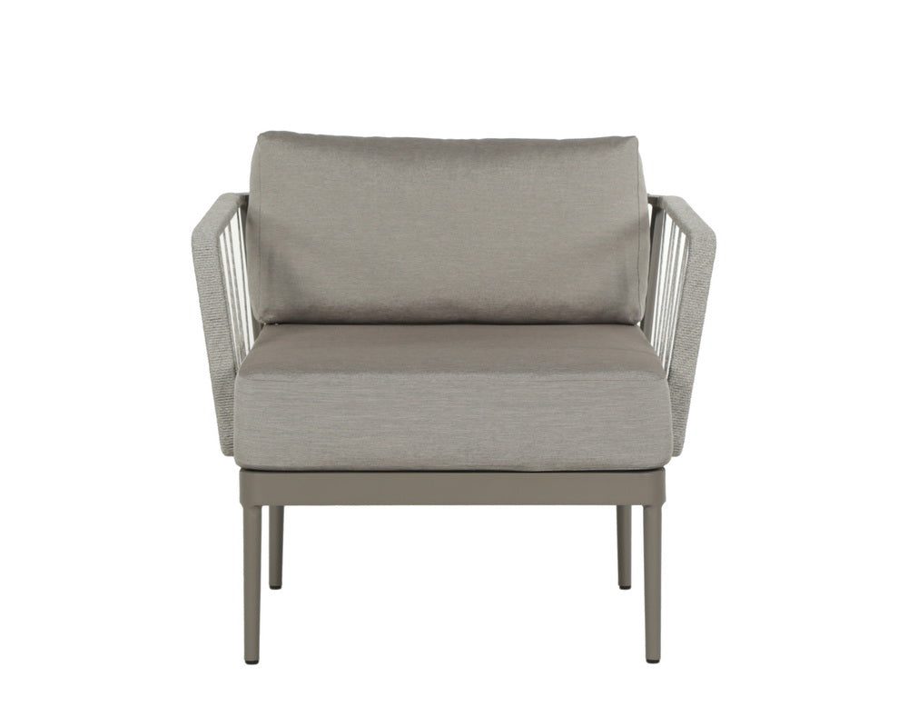 Sunpan Catania Armchair In Dark Grey and Copacabana Grey / Palazzo Taupe