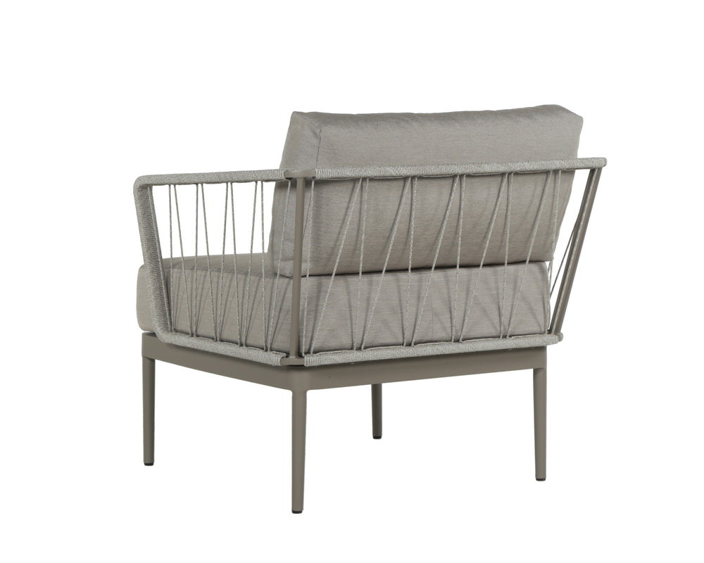Sunpan Catania Armchair In Dark Grey and Copacabana Grey / Palazzo Taupe