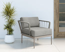 Sunpan Catania Armchair In Dark Grey and Copacabana Grey / Palazzo Taupe