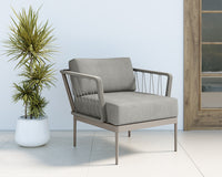 Sunpan Catania Armchair In Dark Grey and Copacabana Grey / Palazzo Taupe