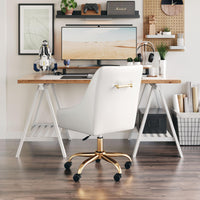 Zuo Modern Madelaine Office Chair in White and Gold
