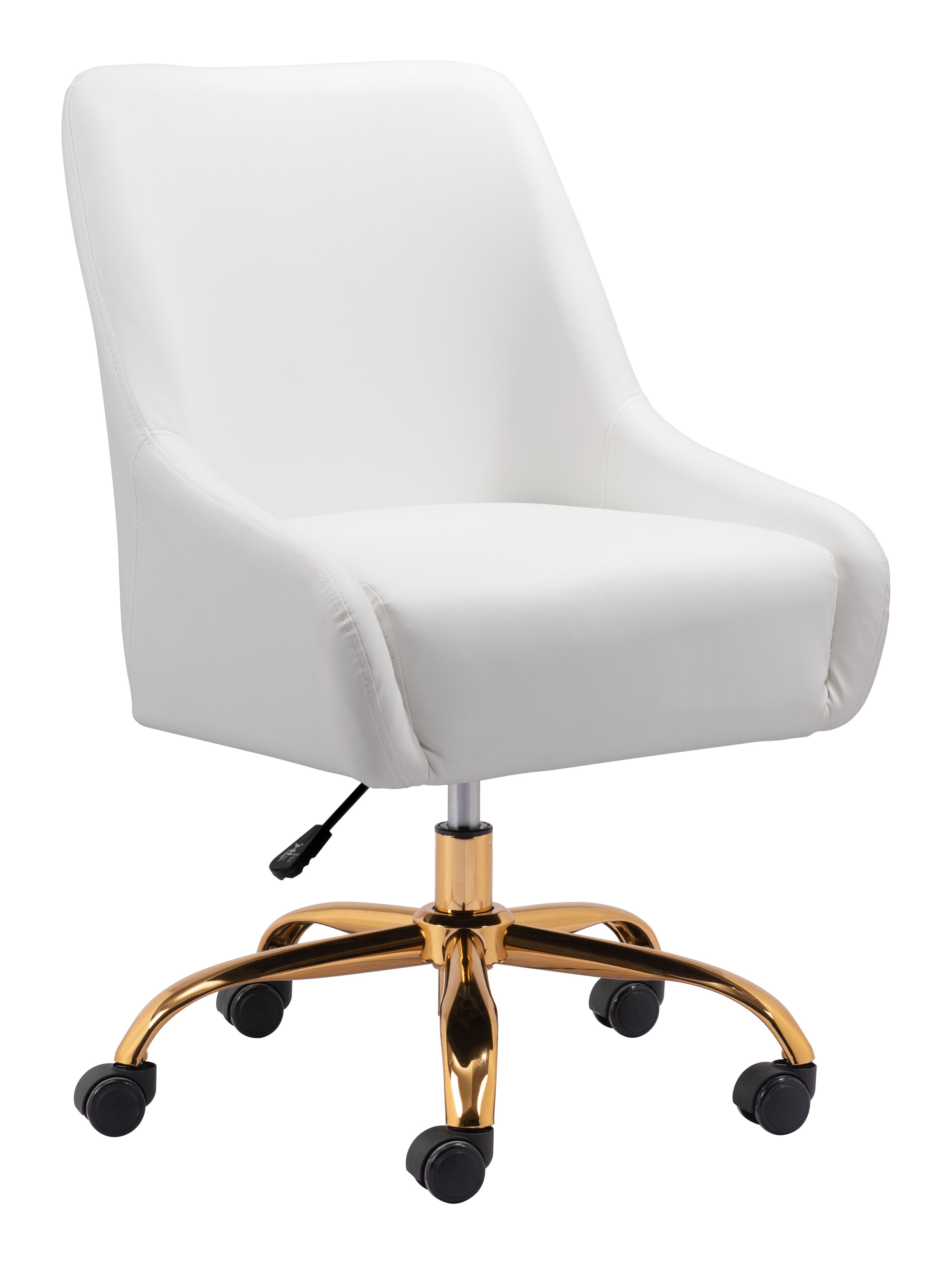 Zuo Modern Madelaine Office Chair in White and Gold