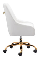 Zuo Modern Madelaine Office Chair in White and Gold