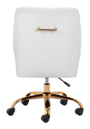 Zuo Modern Madelaine Office Chair in White and Gold