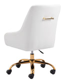 Zuo Modern Madelaine Office Chair in White and Gold