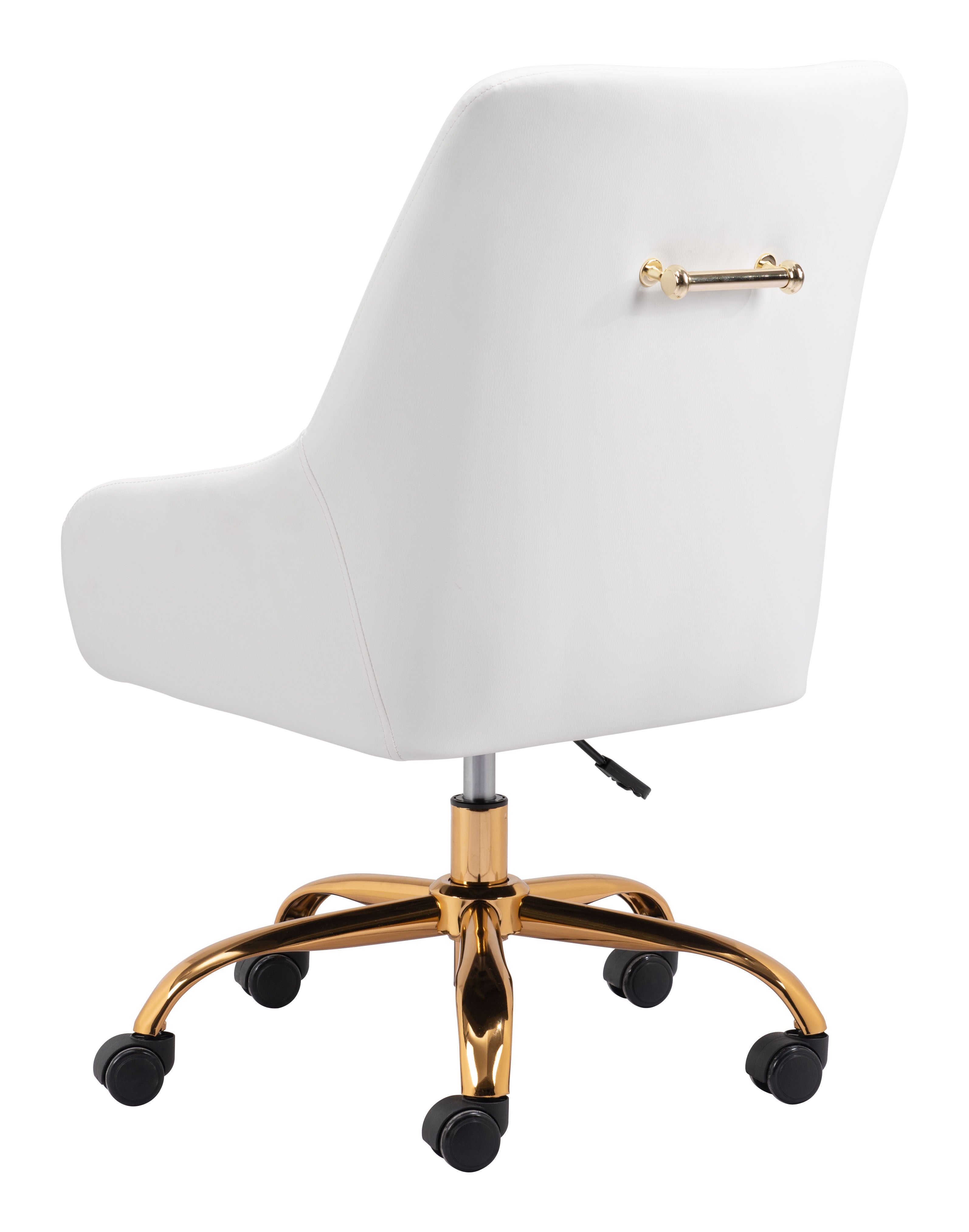 Zuo Modern Madelaine Office Chair in White and Gold