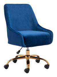 Zuo Modern Madelaine Office Chair Navy Blue and Gold