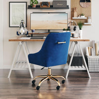 Zuo Modern Madelaine Office Chair Navy Blue and Gold