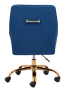 Zuo Modern Madelaine Office Chair Navy Blue and Gold