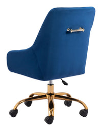 Zuo Modern Madelaine Office Chair Navy Blue and Gold