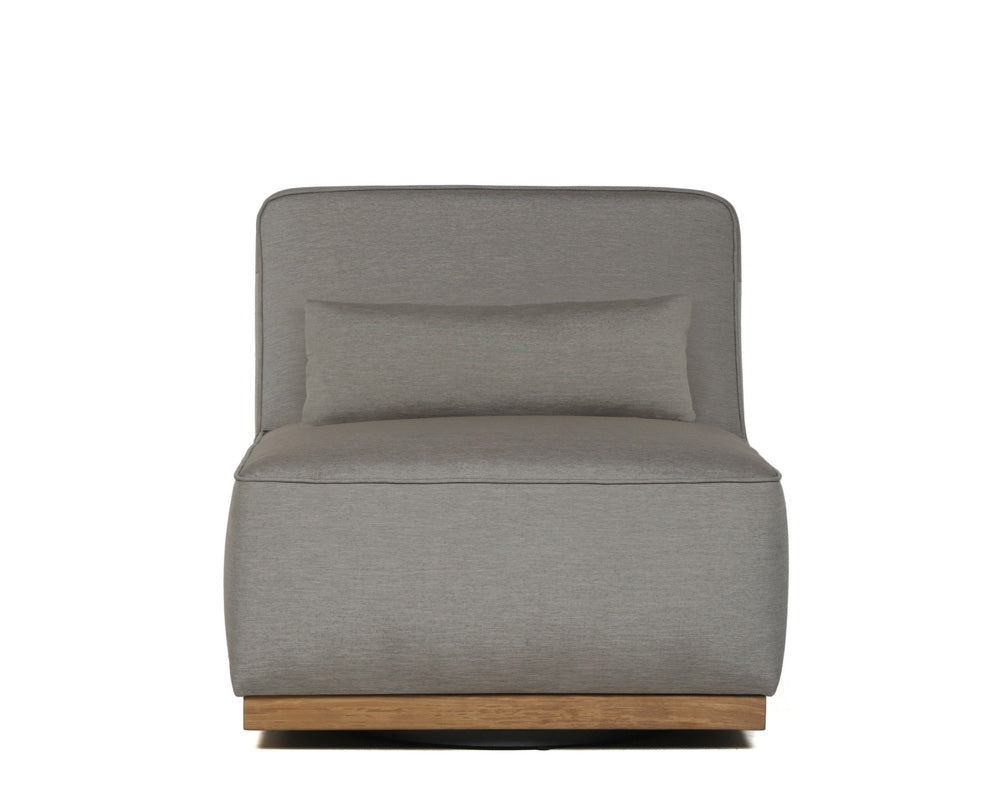 Sunpan Carbonia Swivel Lounge Chair In Fontelina Grey/Palazzo Taupe