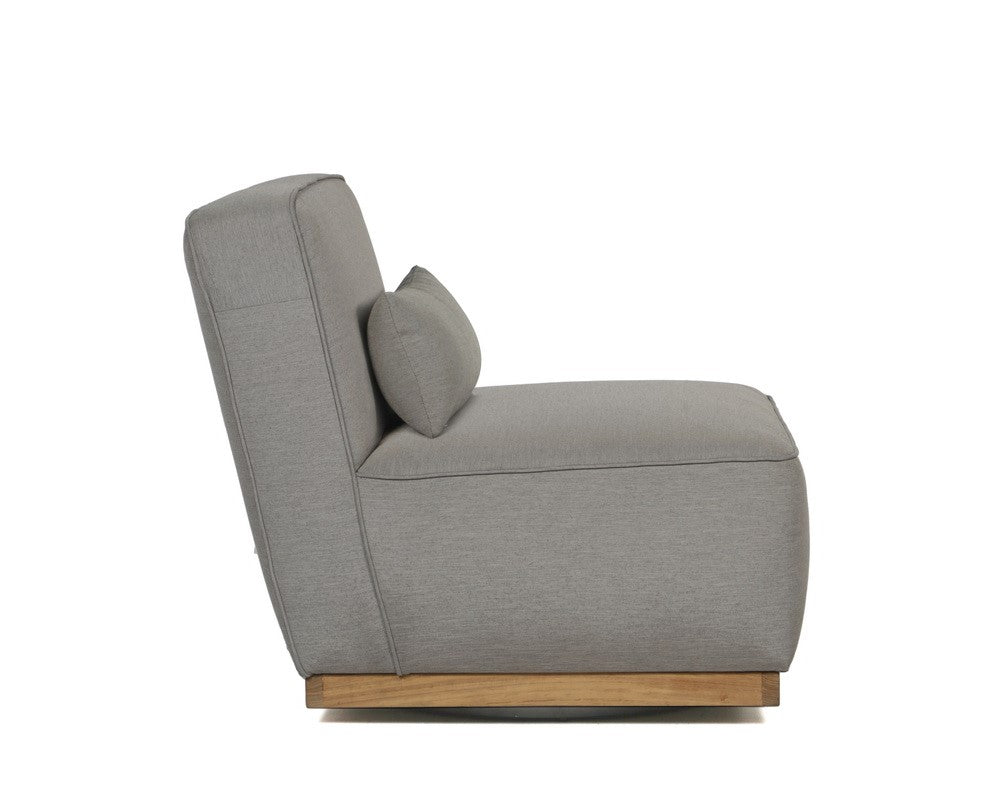 Sunpan Carbonia Swivel Lounge Chair In Fontelina Grey/Palazzo Taupe