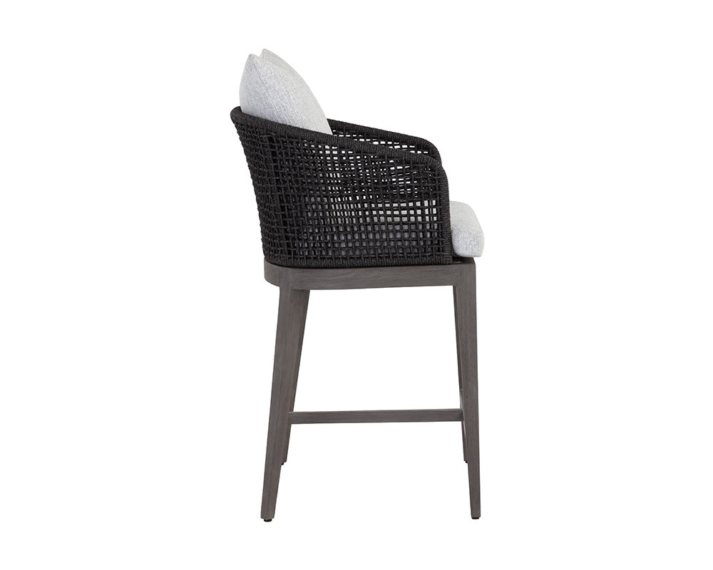 Sunpan Capri Counter Stool In Natural And Gracebay Grey/Smoke Grey And Copacabana Marble