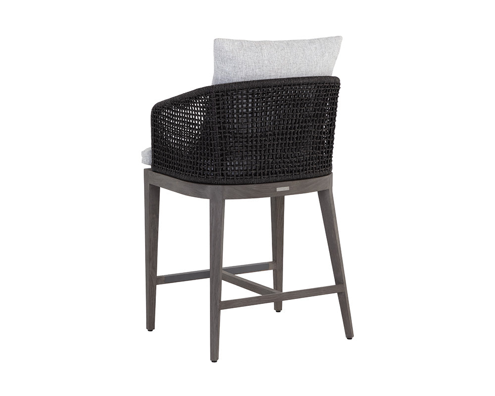Sunpan Capri Counter Stool In Natural And Gracebay Grey/Smoke Grey And Copacabana Marble