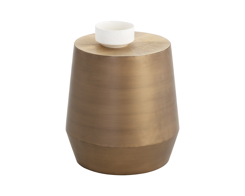 Sunpan Creed Side Table in Antique Gold / Gunmetal