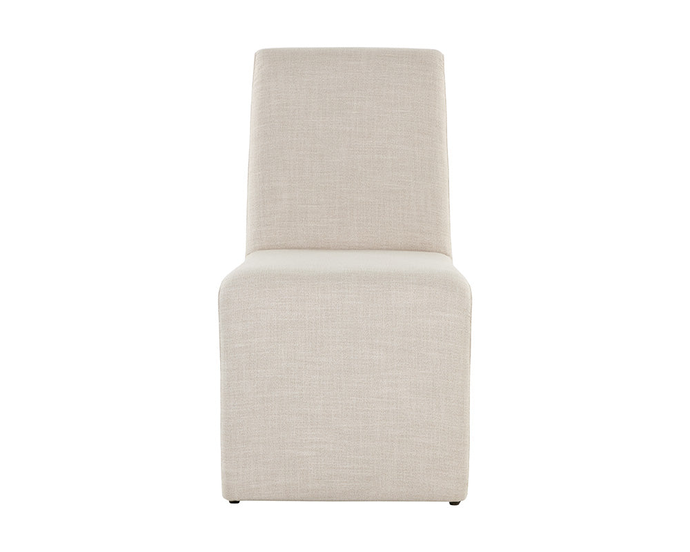 Sunpan Cascata Dining Chair in Effie Linen / Meg Rust / Moss Green / Marseille Black/Camel Leather