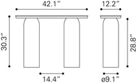 Zuo Modern Luxor Console Table in Multicolor