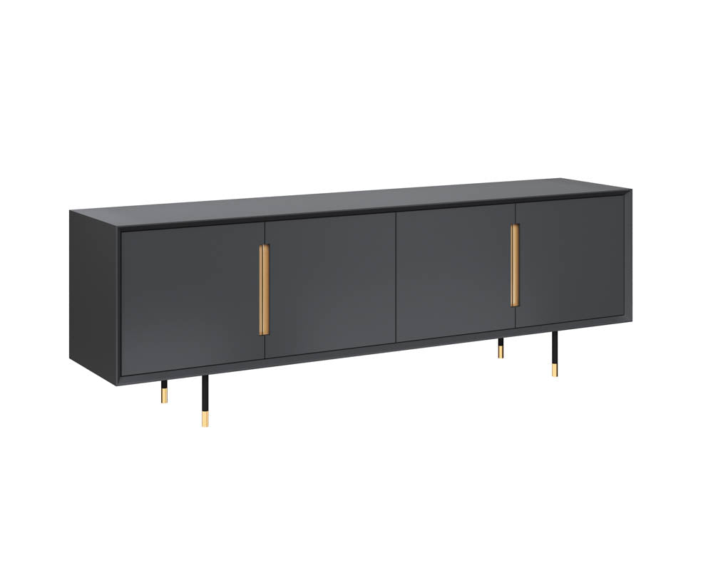 Sunpan Danbury Media Console And Cabinet In Slate Navy