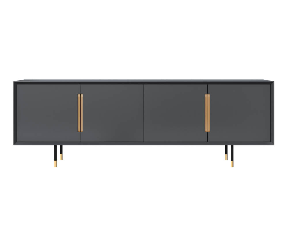 Sunpan Danbury Media Console And Cabinet In Slate Navy